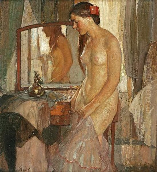 Standing Nude Oil Painting by Richard Edward Miller