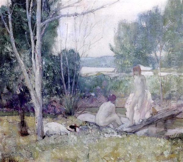 Bathers, Giverny Oil Painting by Richard Edward Miller