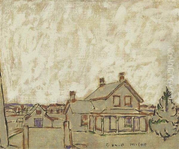 Gray House, Palgrave, Ontario Oil Painting by David Brown Milne