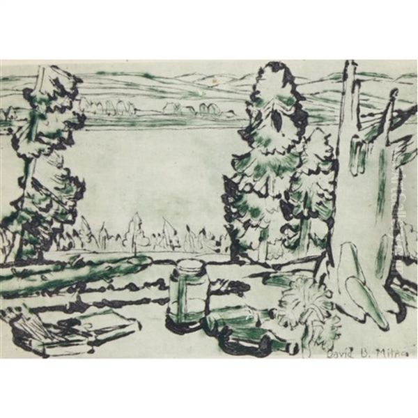 Painting Place; Blue Sky, Palgrave (cancelled) Oil Painting by David Brown Milne