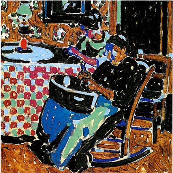 Shelling Peas Oil Painting by David Brown Milne