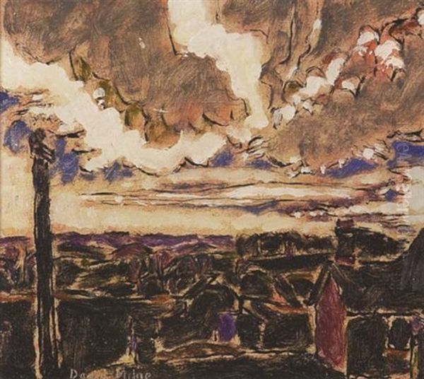 House And Shed Oil Painting by David Brown Milne