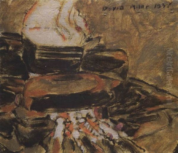 Fire Place Oil Painting by David Brown Milne
