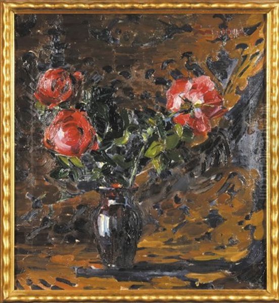 Roze W Wazonie Oil Painting by Ludwik Misky