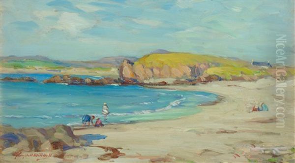 Paddling Oil Painting by John Campbell Mitchell