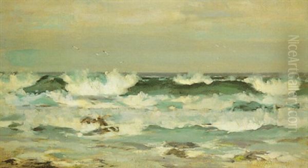 Marina Oil Painting by John Campbell Mitchell