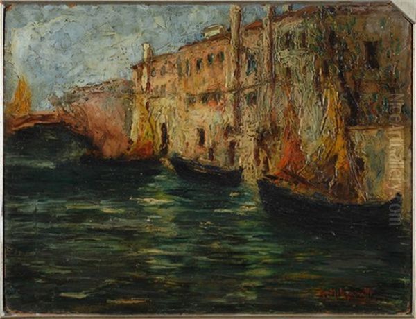 Venezia Oil Painting by Giuseppe Miti Zanetti