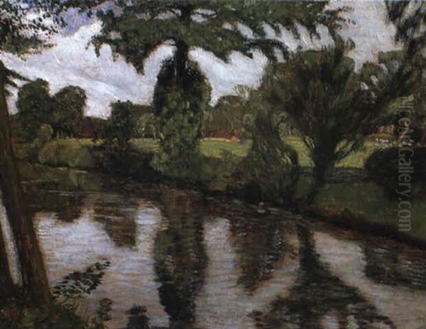 An Der W_mme Oil Painting by Otto Modersohn
