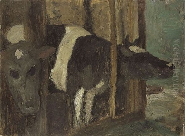 Kuhstall Oil Painting by Paula Modersohn-Becker