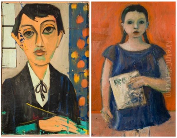 Selbstbildnis Oil Painting by Theo Modespacher