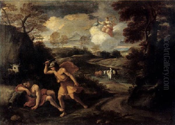 Mercury And Argus Oil Painting by Pier Francesco Mola