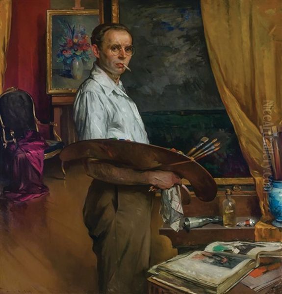 Self Portrait Oil Painting by Maurice, Morris Molarsky