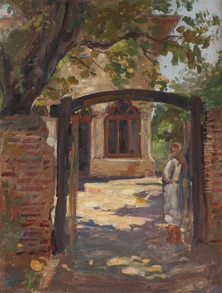 Poarta De La Biserica Oil Painting by Paul Molda