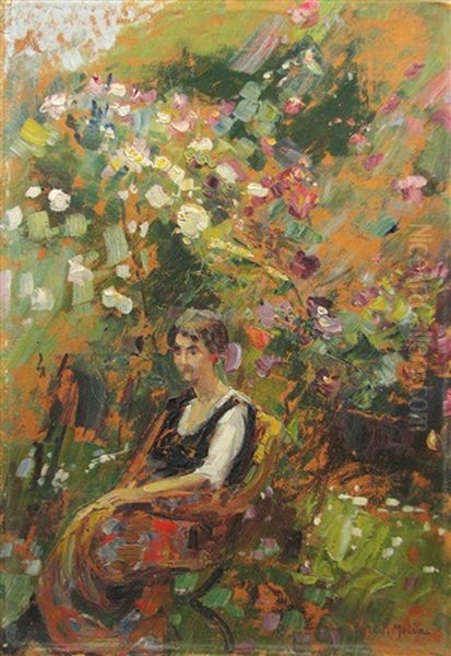 Among Roses Oil Painting by Paul Molda