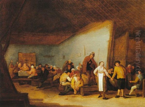 Scene D'interieur Avec Couple De Danseurs Oil Painting by Bartholomeus Molenaer