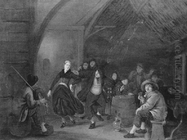 Bauerliches Interieur Mit Tanzenden Personen Oil Painting by Jan Miense Molenaer