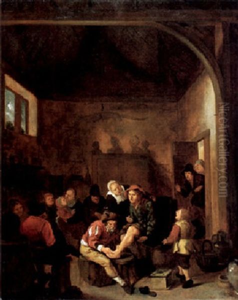 Beim Dorfarzt Oil Painting by Jan Miense Molenaer
