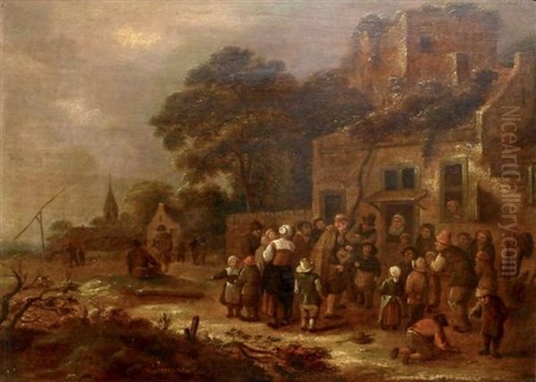 Fete Villageoise Oil Painting by Nicolaes Molenaer