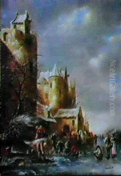 Eisvergnugen Oil Painting by Nicolaes Molenaer
