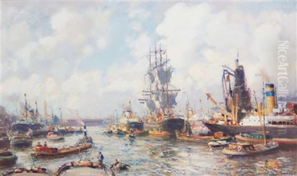 Harbor View Oil Painting by Evert Moll