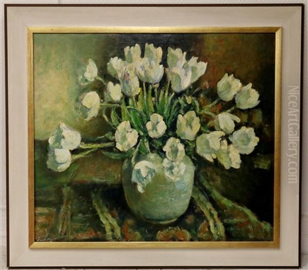 Witte Tulpen Oil Painting by Evert Moll