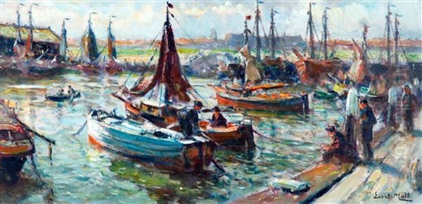 Scheveningse Binnenhaven Oil Painting by Evert Moll