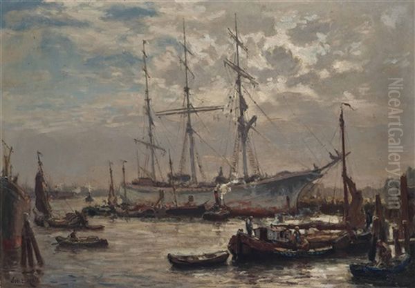 The Dusky Harbour Oil Painting by Evert Moll