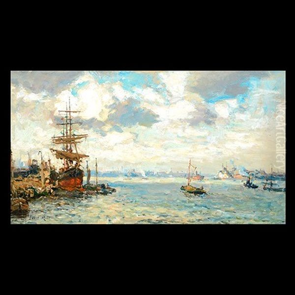 Ships Heading Into Harbor Oil Painting by Evert Moll