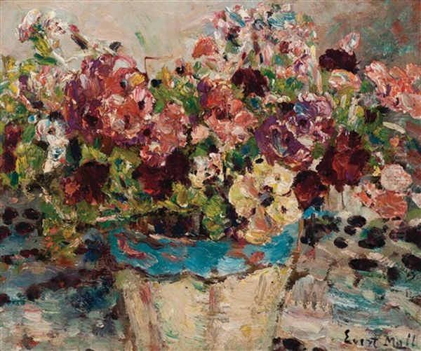Still Life Of Flowers Oil Painting by Evert Moll
