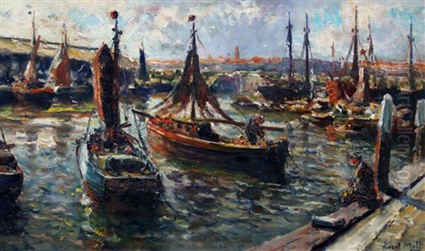 Haven Scheveningen Oil Painting by Evert Moll