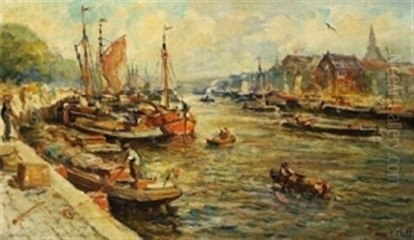 Niederlandisches Hafenmotiv Oil Painting by Evert Moll