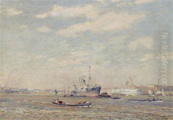 Maashaven Oil Painting by Evert Moll