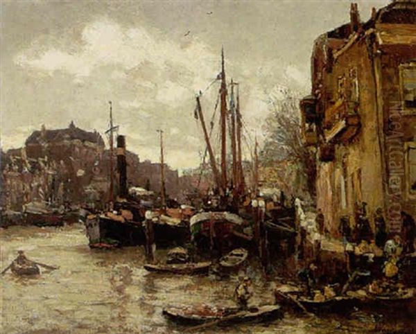 Leuve Haven Te Rotterdam Oil Painting by Evert Moll