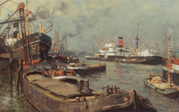 Zonnige Dag, Maashaven Oil Painting by Evert Moll