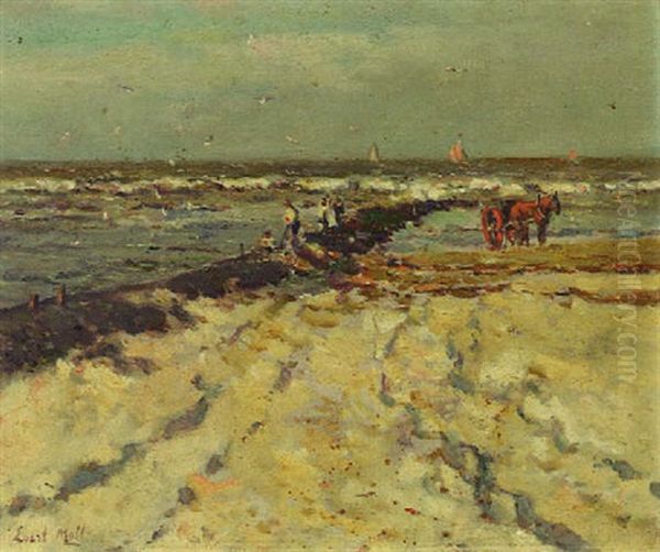 Figuren Op Het Strand Bij Hoek Van Holland Oil Painting by Evert Moll
