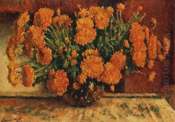 Still Life With Flowers Oil Painting by Evert Moll