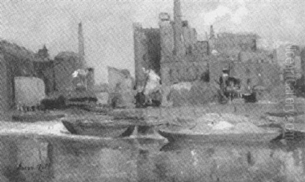 Niederlandische Hafenstadt Oil Painting by Evert Moll