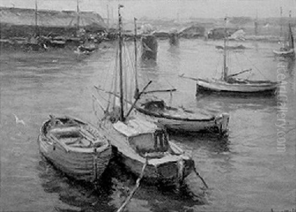 The Inner Harbour, Scheveningen Oil Painting by Evert Moll