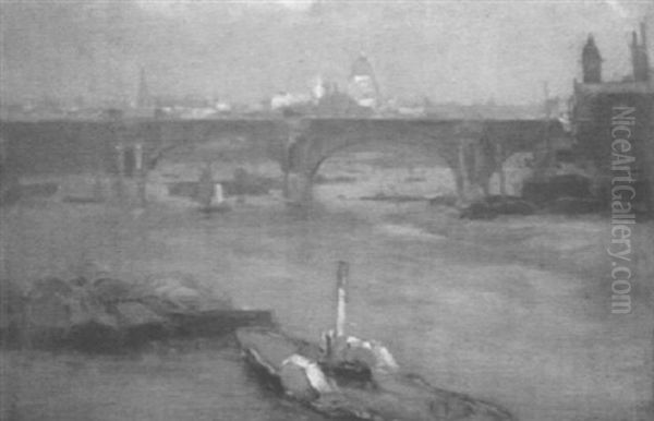 Blick Von Der Themse Auf St. Paul's Oil Painting by Evert Moll