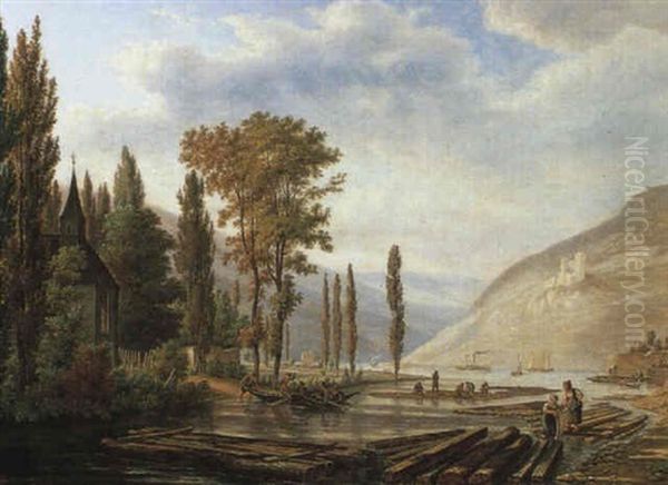 Faestningen Carlsstein Og Kirken Baungratz I Det            Salzburgske Oil Painting by Jens Peter (I.P.) Moeller