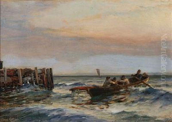 Morgenstemning Ved Skovshoved Oil Painting by Christian Ferdinand Andreas Molsted