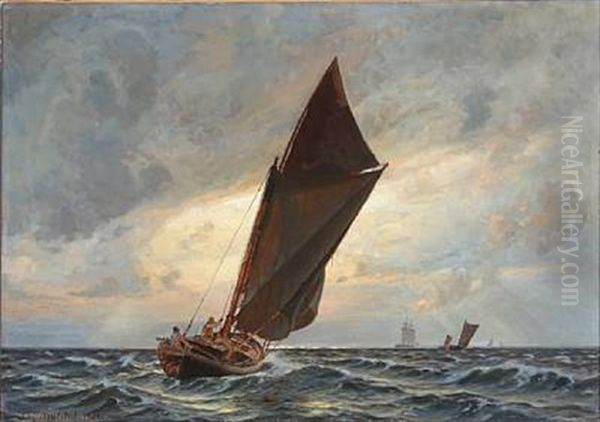 Morgenstemning I Sundet Oil Painting by Christian Molsted