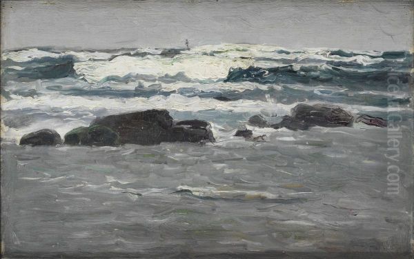 Stenar Vid Hav. Motiv Fran Sandhamn Oil Painting by Artur Bianchini