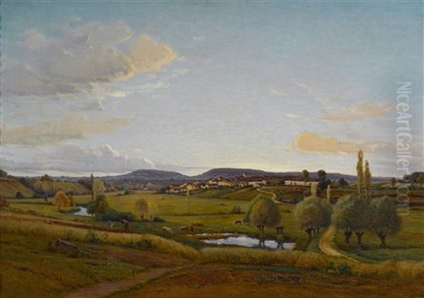 La Vallee De Lironcourt, Vosges, France Oil Painting by Jean Ferdinand Monchablon