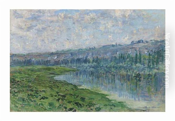 La Seine Et Les Coteaux De Chantemesle Oil Painting by Claude Monet