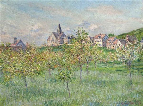 Printemps A Giverny, Effet D'apres-midi Oil Painting by Claude Monet