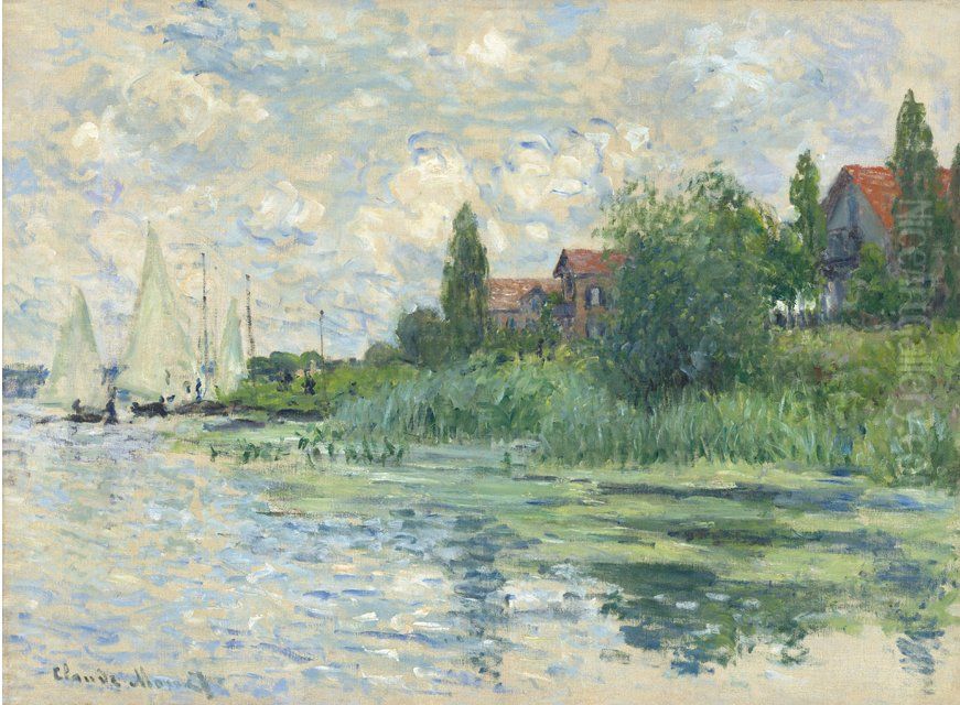 Les Bords De La Seine Au Petit-gennevilliers Oil Painting by Claude Oscar Monet