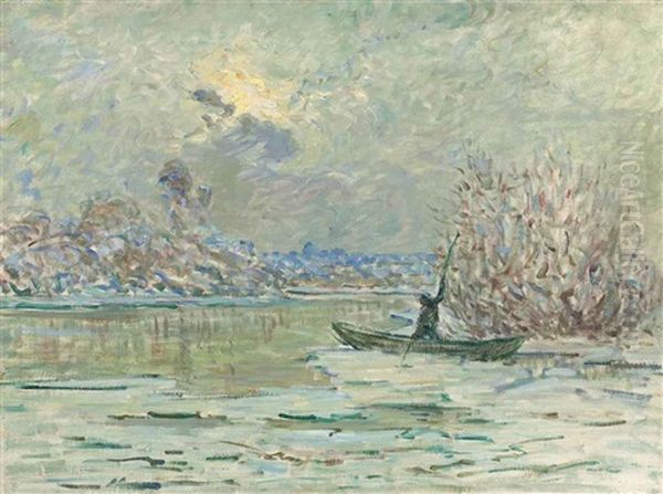 L'hiver Pres De Lavacourt Oil Painting by Claude Monet