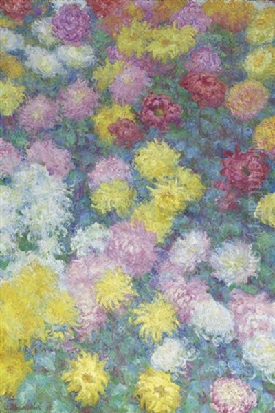 Chrysanthemes Oil Painting by Claude Monet