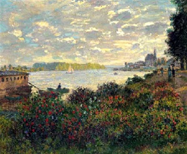 La Seine A Argenteuil Oil Painting by Claude Monet